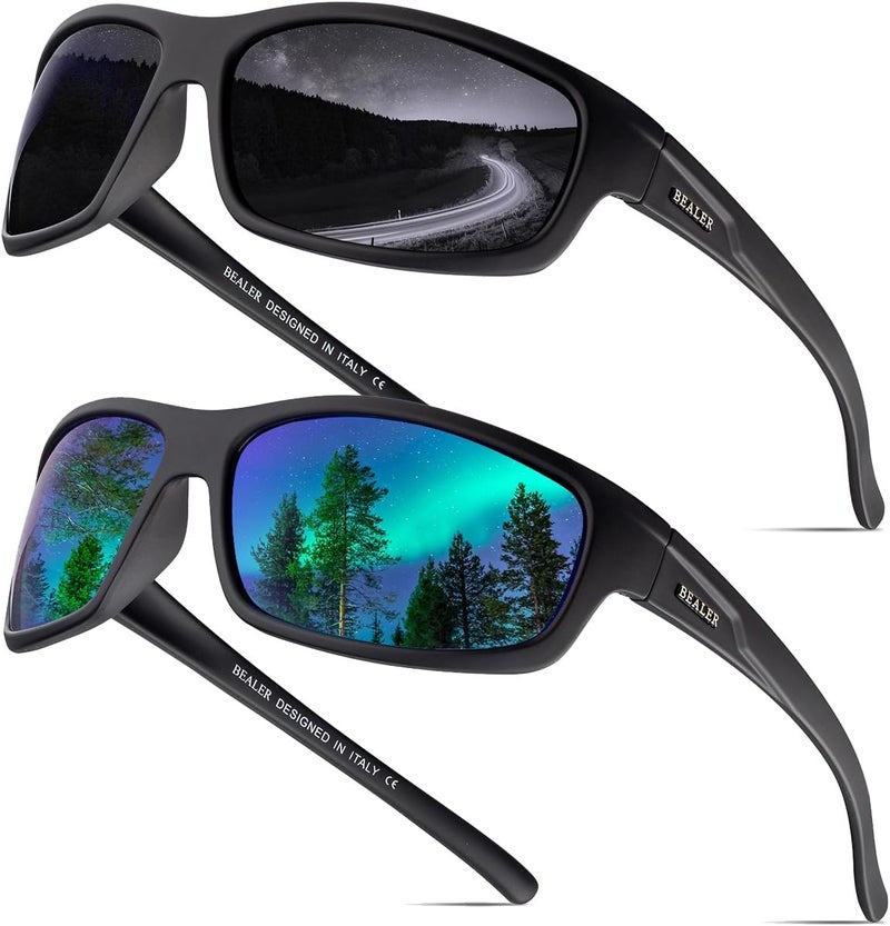 BEALER Store Polarized Sports Sunglasses for Men Lightweight TR90 Frame Sun Glasses Driving Cycling Fishing UV Protection Shades - Image 1
